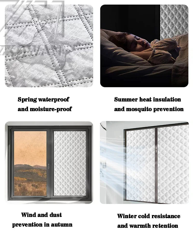 Thick Insulated Window Curtain with Zipper, Self Install