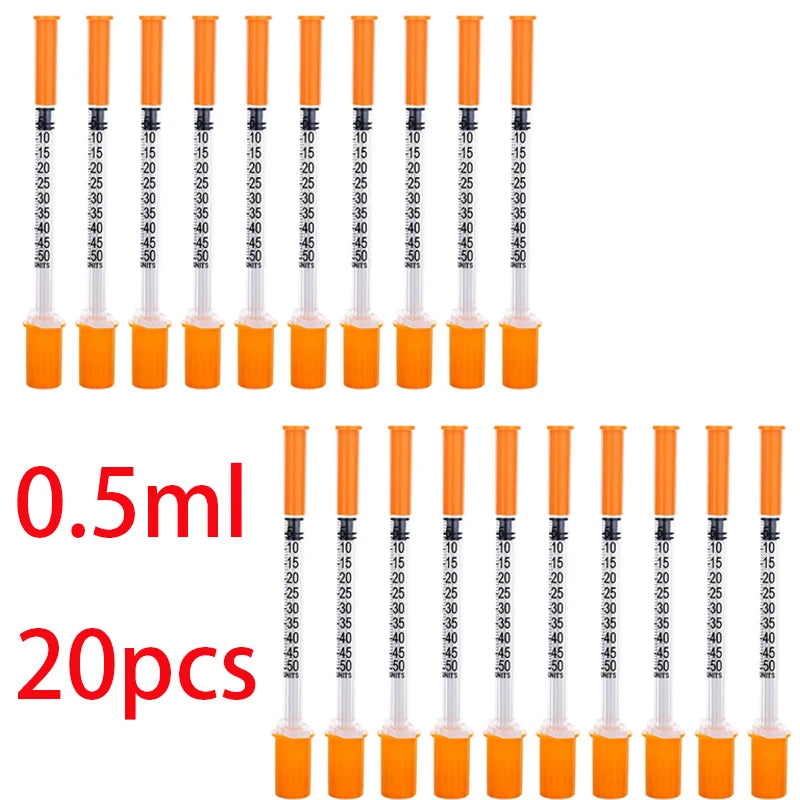 45-Pack of 0.5/1ml Disposable Veterinary Syringes with Needles for Pets and Farm Animals