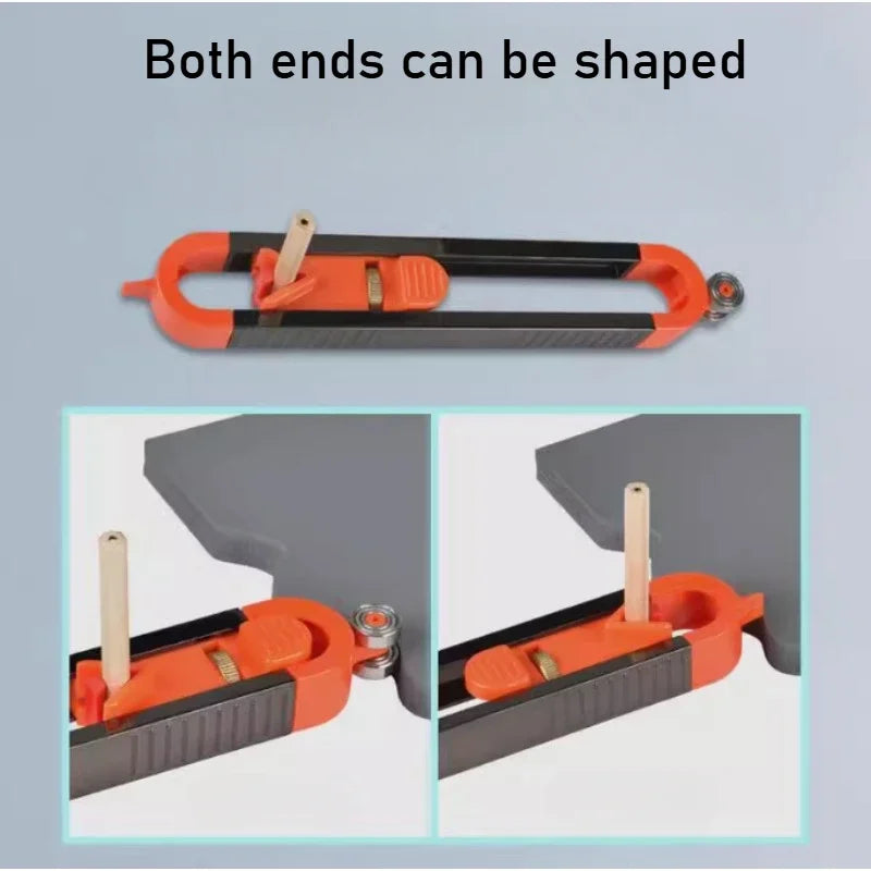 Profile Scribing Ruler with Adjustable Locking Mechanism for Irregular Contour Measurement - Precision Woodworking Gauge Tool