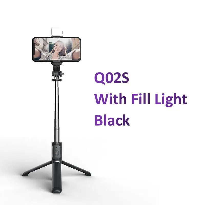 Portable Tripod Phone Selfie Stick – LED Fill Light, Bluetooth Remote & Extendable Stand for TikTok & Live