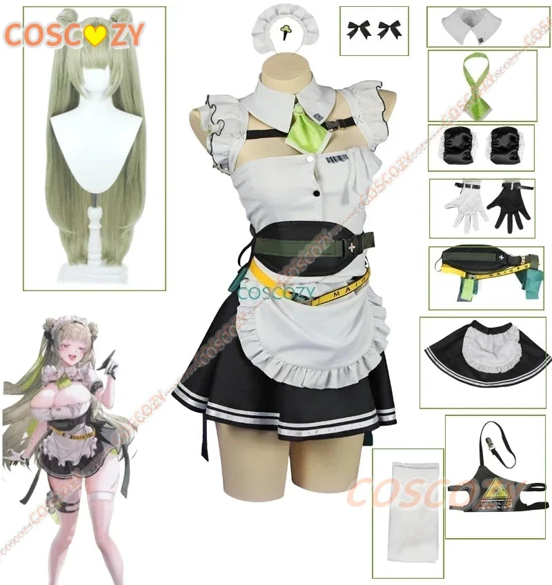 Nikke The Goddess Of Victory Soda Cosplay Costume Game Nikke Cosplay Soda Sexy Maid Uniform Costume Wig Halloween Carnival Suit