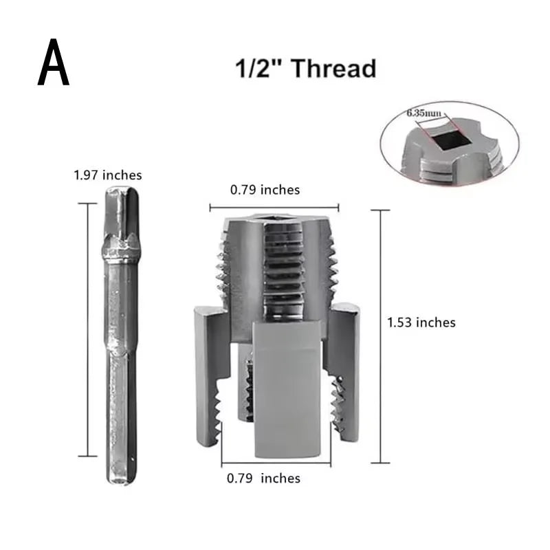 Pipe Thread Cutting Tool Integrated Internal & External Pipe Threading Tool Electric Drill Compatible PVC Pipe Threader Kit