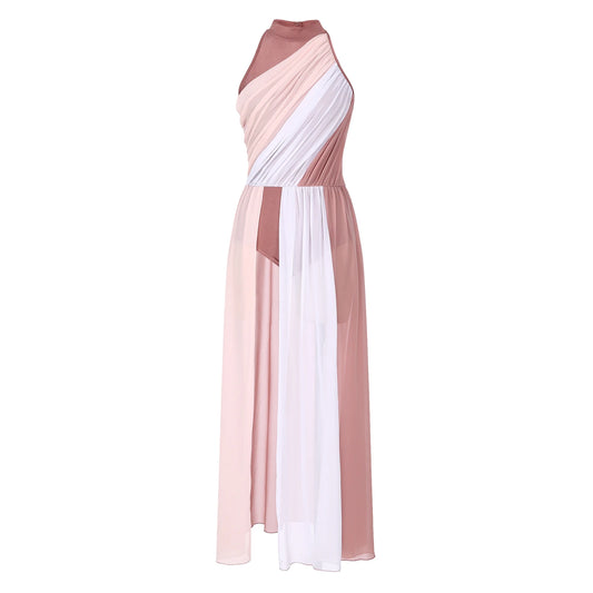 Women's praise dance long dress with split