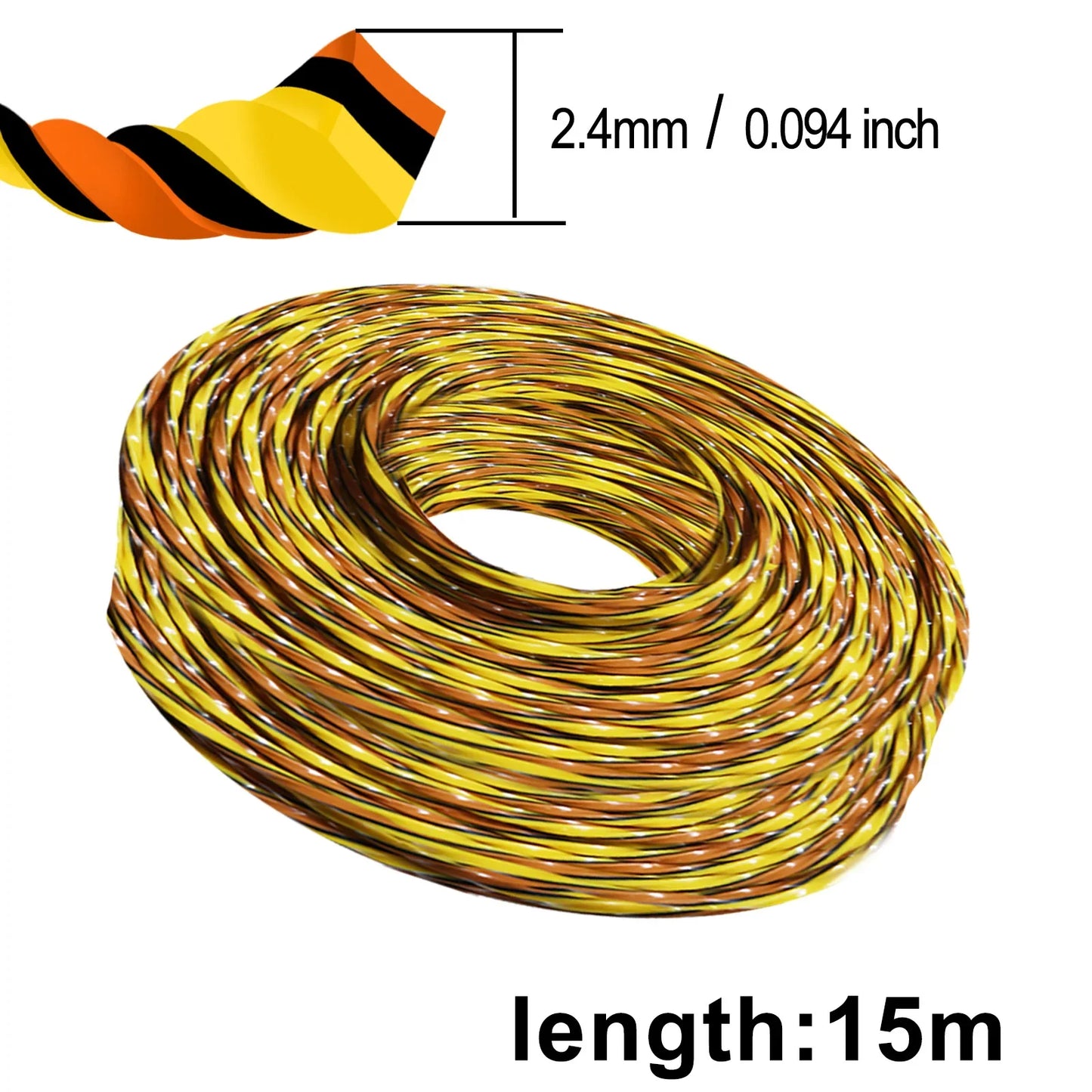 1.6~3.0mm*15m Upgrade Tricolor Spiral Trimmer Line Weed String Trimmer Line Brush Cutter Thread Trimmer