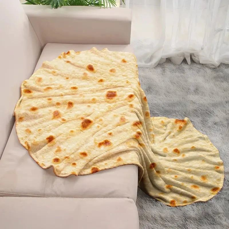 Tortilla Print Round Flannel Blanket