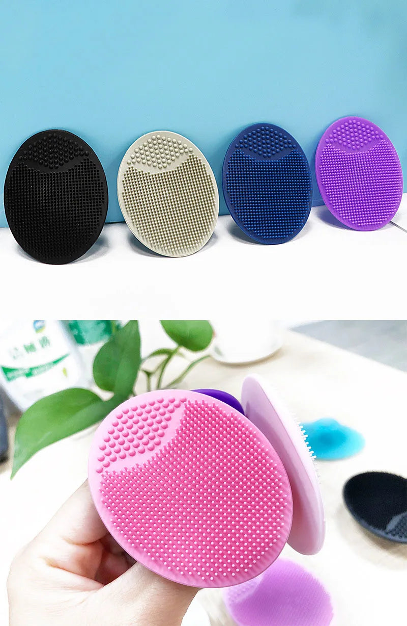 1Pcs Portable Facial Cleansing Brush Deep Cleansing Skin Exfoliating Pore Removing Soft Silicone Brush Face Cleansing Brush