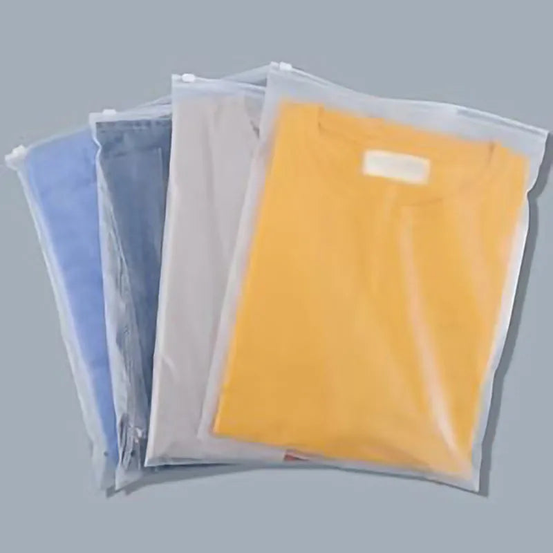 10PCS Travel Frosted Ziplock Bag PE Storage Bag Plastic Zipper EVA Translucent Bag Ziplock Bag Waterproof Packaging Bag