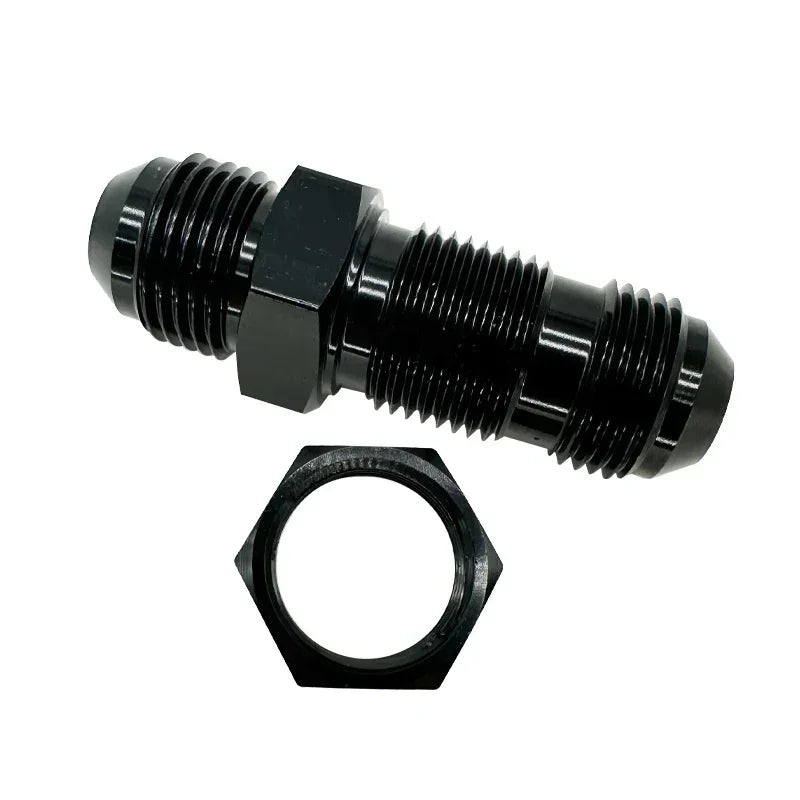 4X 0 Degrees AN3 AN4 AN6 AN8 AN10 AN12 Bulkhead Flare Fitting Union Adapter Fuel Hose Straight Fitting For Tab Rr Wirewall Black