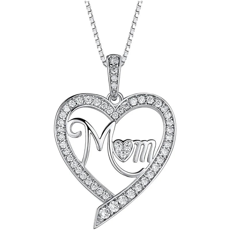 Heart Pendant Necklace for Women – Rhinestone Hollow Design, Mood Tracker, Mother's Day & Best Friend Gift