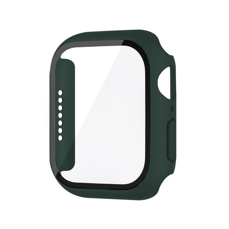 Apple Watch Tempered Glass Case + Screen Protector – Series 1–11, SE & Ultra 2 (38–46mm)