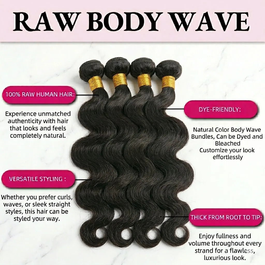 14A Body Wave Bundles Human Hair Brazilian Hair Weave Bundles Natural Black Human Hair Extensions 3 4 PCS Bundles For Women