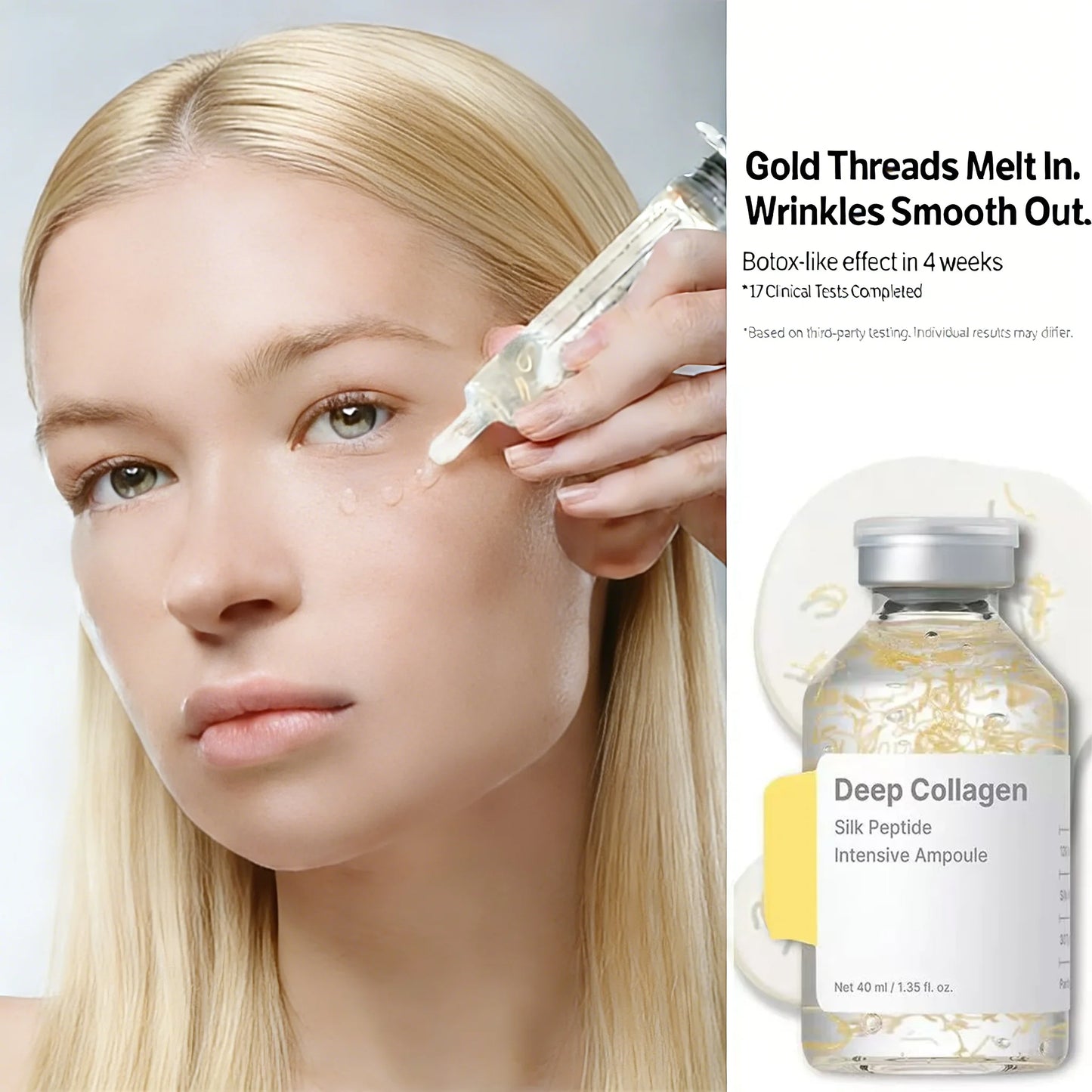 Collagen Peptide Anti-Aging Ampoule | Silk Protein Serum For Skin Tightening & Elasticity Boost