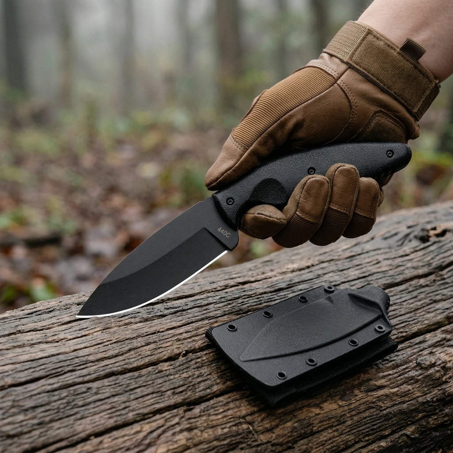 G10 handle fixed knife, practical tool, suitable for various outdoor environments, with knife cover, a gift for men