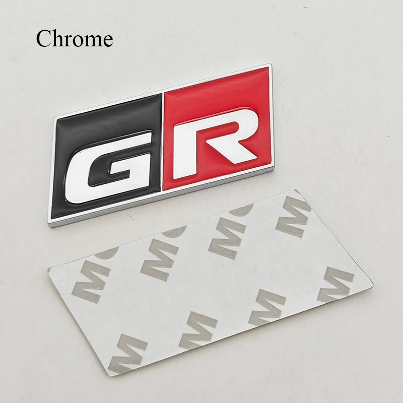 3D Metal Car Sticker GR SPORT Logo Fender Side Badge Rear Trunk Front Grille Emblem For Toyota Alphard Avensis Prius Crown Yaris