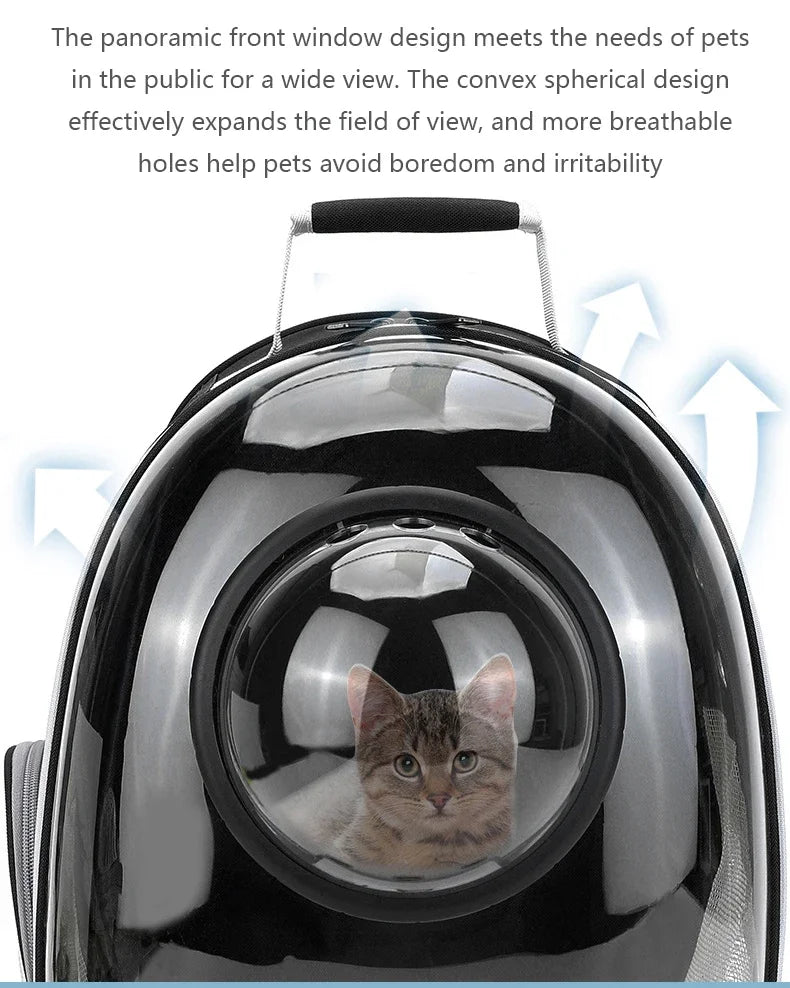 Portable Cat Pet Carrier Backpack Transparent Capsule Bubble Pet Backpack Small Animal Puppy Kitty Breathable Carrier for Travel