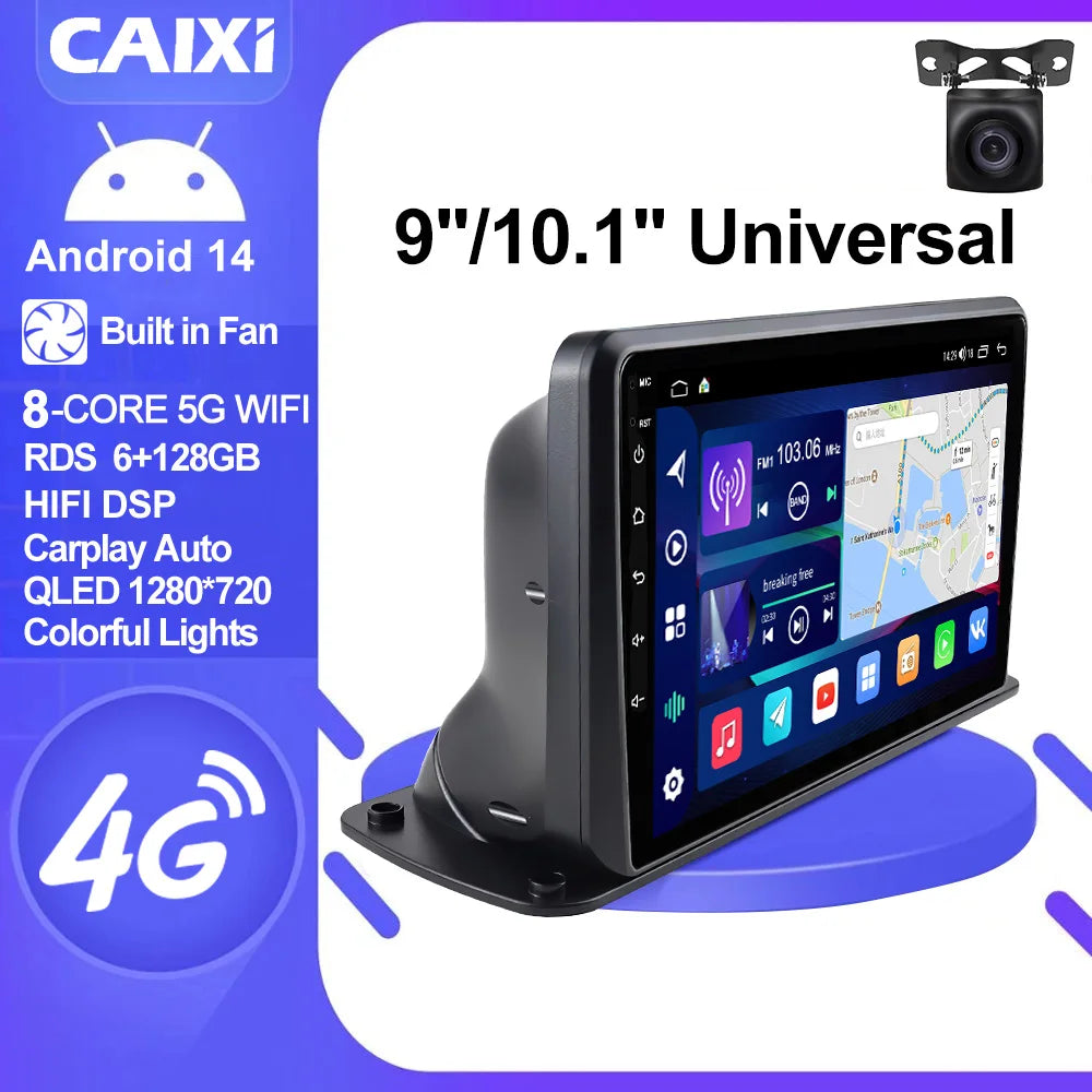 CAIXI 9"/10" Universal 2-DIN Android Car Stereo — CarPlay, GPS Navigation, Truck & Car Fit