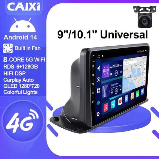 CAIXI 9"/10" Universal 2-DIN Android Car Stereo — CarPlay, GPS Navigation, Truck & Car Fit