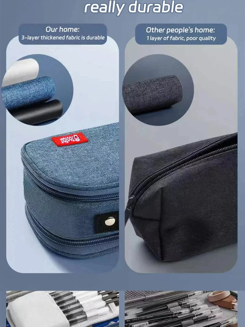 Portable Large Capacity Pencil Case Upper Pen Box Multifunctional Stationery Bag Boy Back to School Office Supplies Stationery
