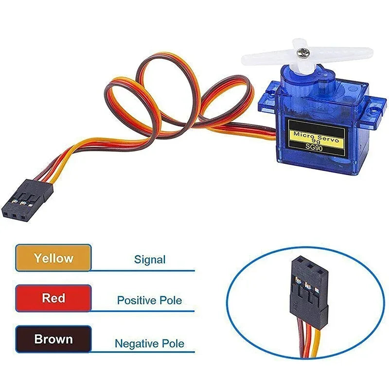 1-10Pcs SG90 9G Miniature Servo Motor Fixed-Wing Micro Gear Servo Motor 180/360 Degrees for RC Helicopter Aircraft Airplane