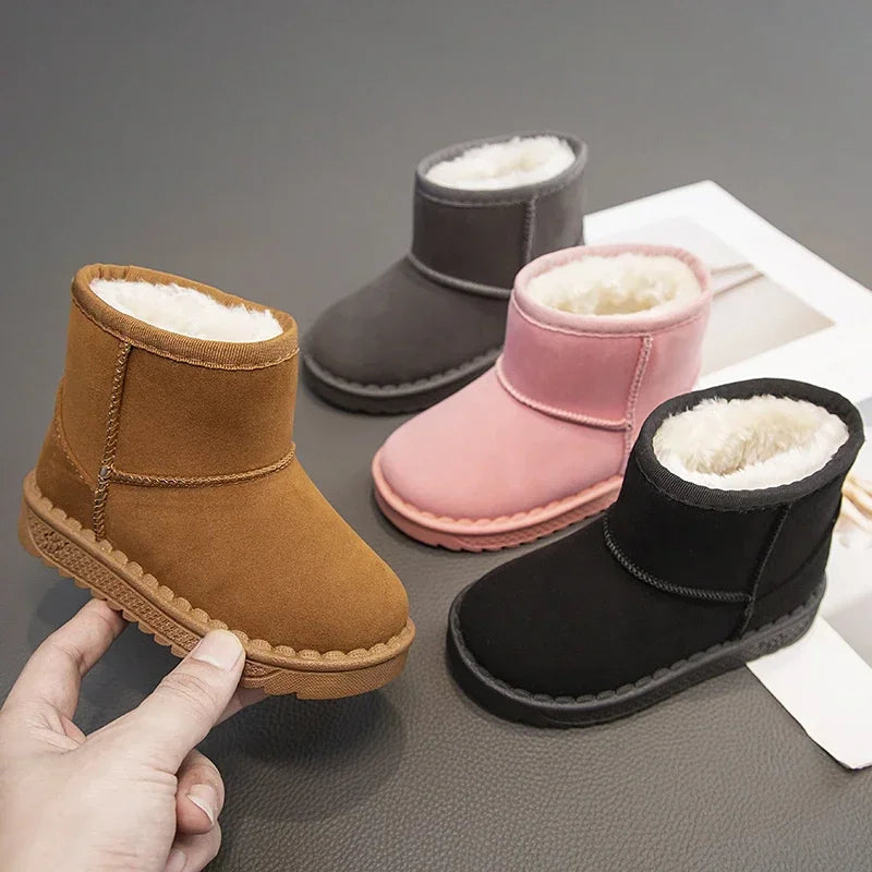 Kids Fur-Lined Platform Snow Boots - Slip-On Short Winter Boots - photo 2