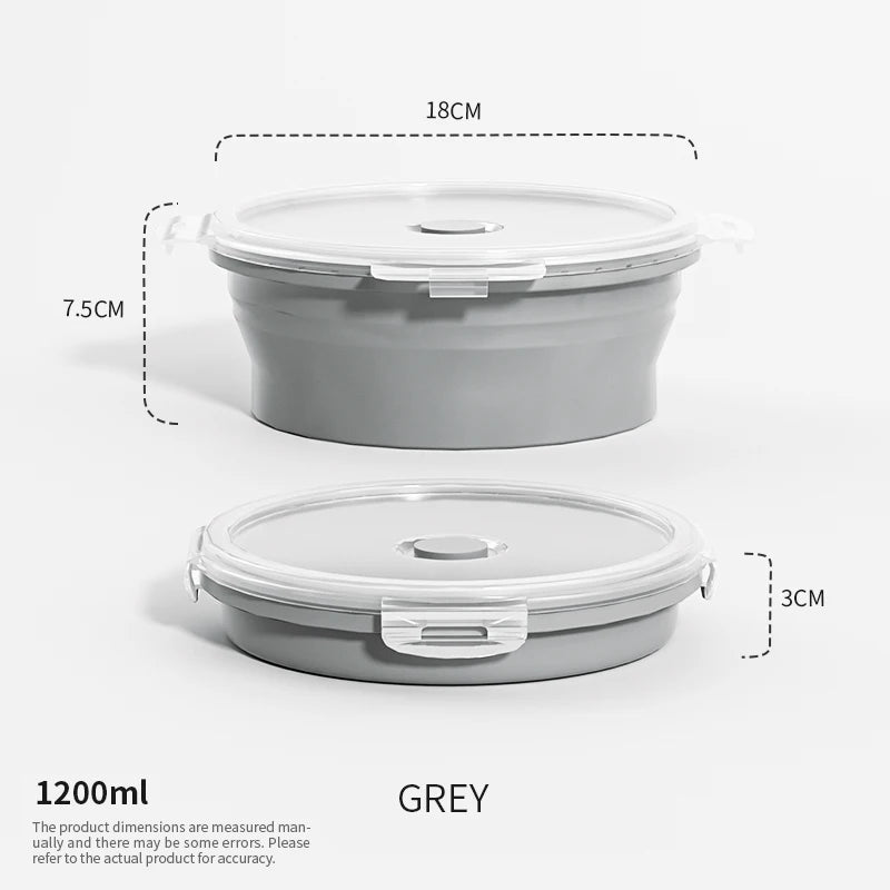 Collapsible Silicone Lunch Box - Stackable Food Storage Containers