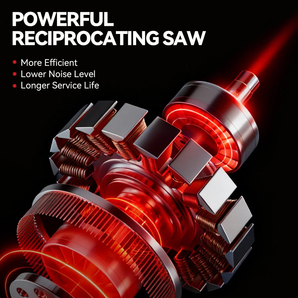 ONEVAN 3000W Cordless Reciprocating Saw Adjustable Speed Chainsaw Wood Metal Pipe Cutting Electric Saw For Makita Battery Pin