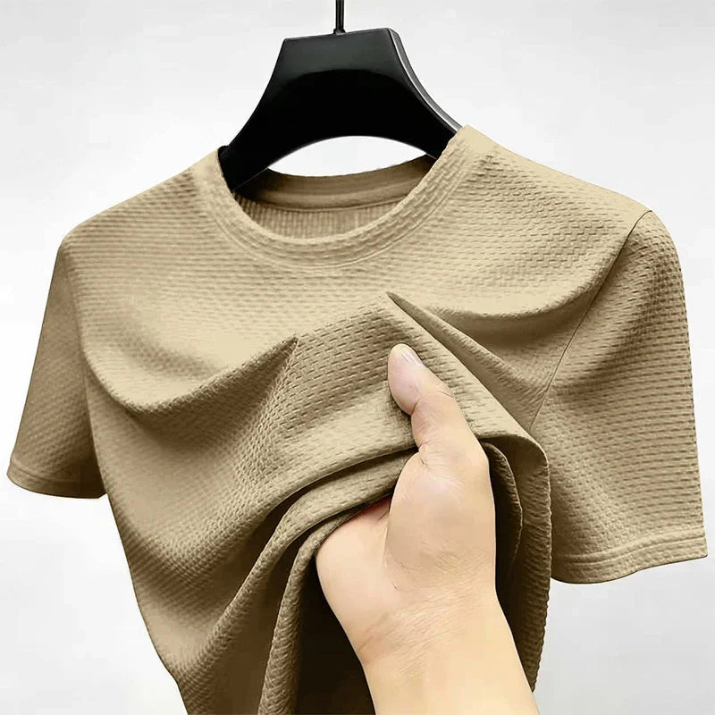 Men's Honeycomb Lattice Tee - Round Neck, Sweat-Wicking Lightweight