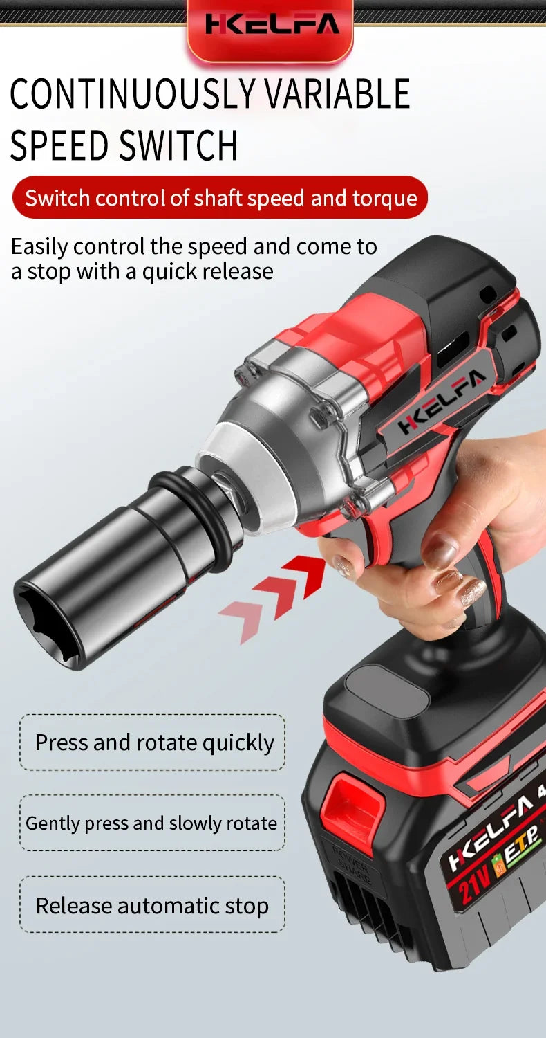 520N.M Brushless Electric Impact Wrench  Impact guns 1/2 Reverse Cordless Electric Wrench for Makita 18V Battery Power Tool