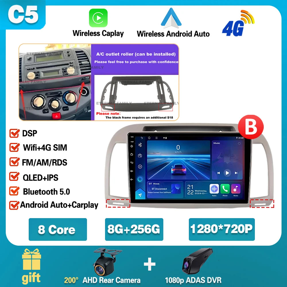 Android 15 For Nissan March Micra K12 2002 -2010 Car Radio Stereo Multimedia WIFI Wireless Carplay Android Auto Navigation 4G BT