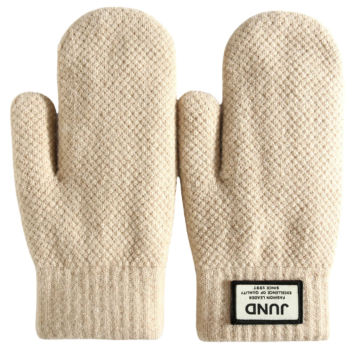 Unisex Double Layer Knit Mittens - Thick Fleece Lined Winter Mittens - photo 6