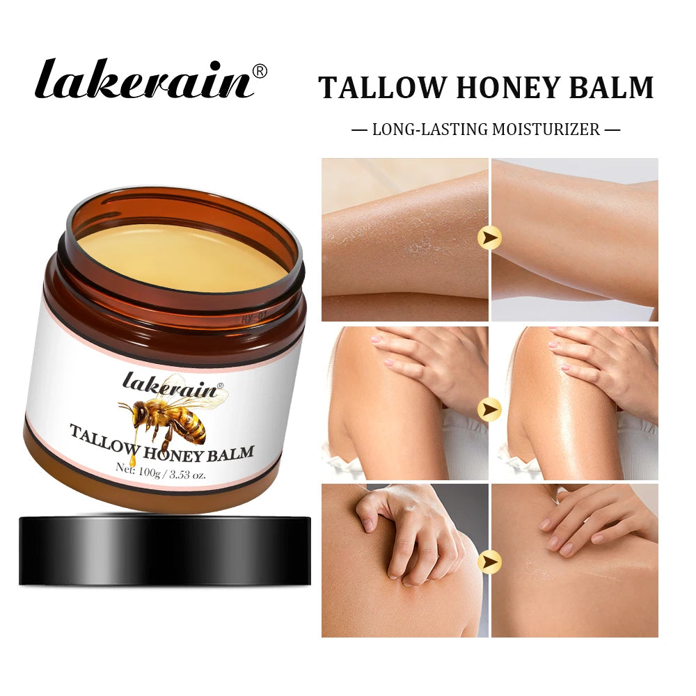 Tallow & Honey Balm for Dry, Itchy Skin - Moisturizing Face & Body Cream