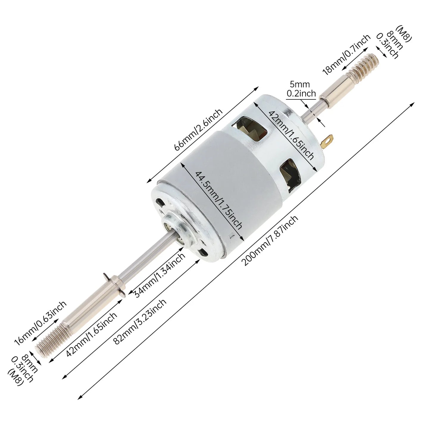 RS775 DC Motor 12V 3000RPM Dual Output Shaft 775 Fan Motor Replacement 220V AC for Electric Fan