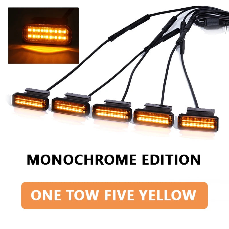 FOR Toyota Fortuner Car Center Grille Small Amber Light Single Color Snap LED High Brightness Waterproof Models