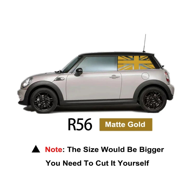 Union Jack Window Vinyl Decal – Compatible with MINI Cooper R56 R60 F54 F55 F56 F57 F60