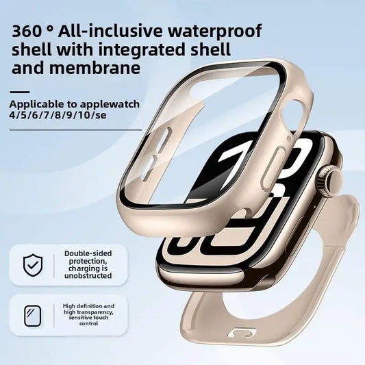 360 Full Waterproof Case Tempered Glass Protection for Apple Watch 46mm 45mm 44mm 41mm 40mm 42mm IWatch Series 11 10 9 8 7 SE 3