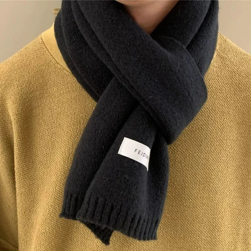 Unisex Solid Knit Scarf - Warm Windproof Neck Wrap - photo 2