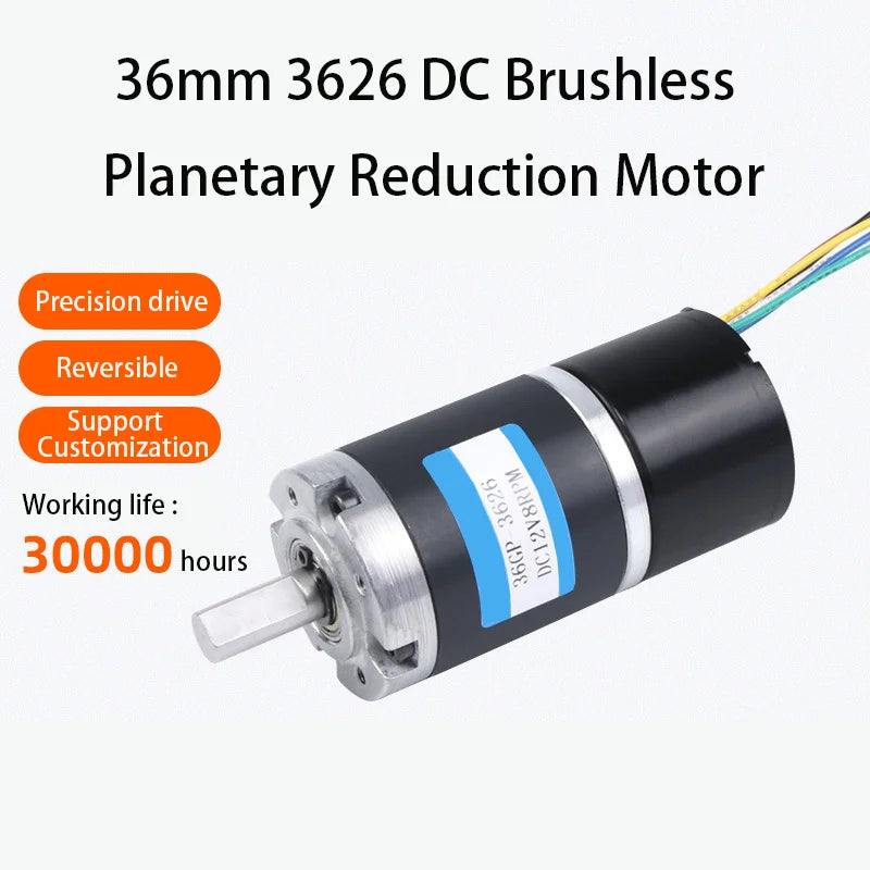 100KG 36MM 3626 12/24V 30000hours miniature large torque speed regulating motor Brushless DC Reduction Planetary Gear Motor MAX