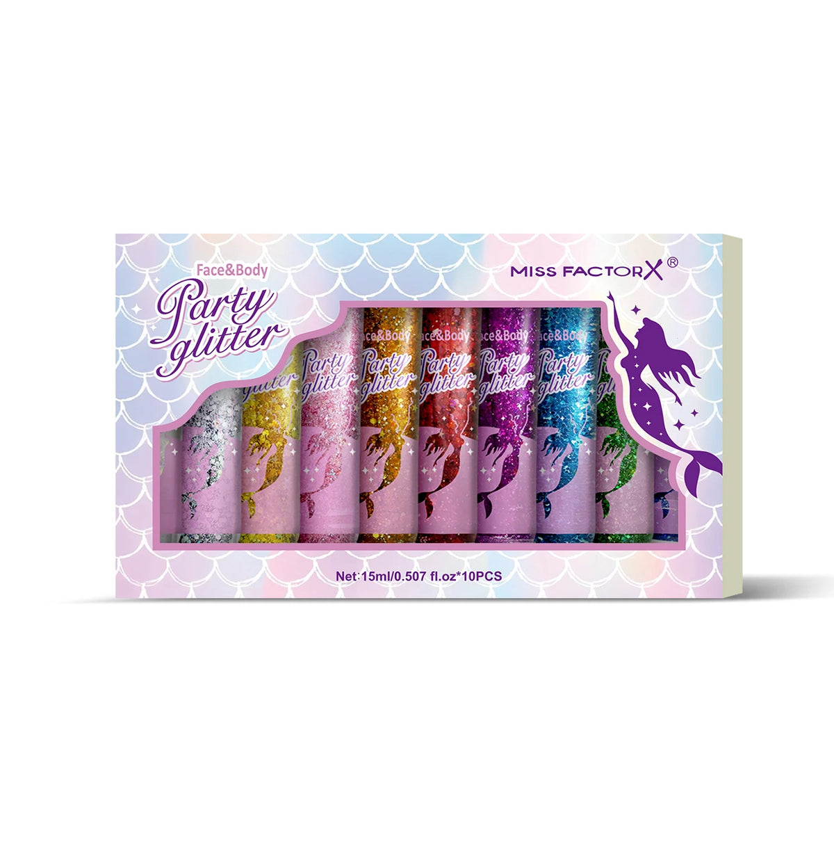 10 Color Suit Face and Body Glitter - Cosmetics Level Holographic Glitter Gel - Suitable for Holiday