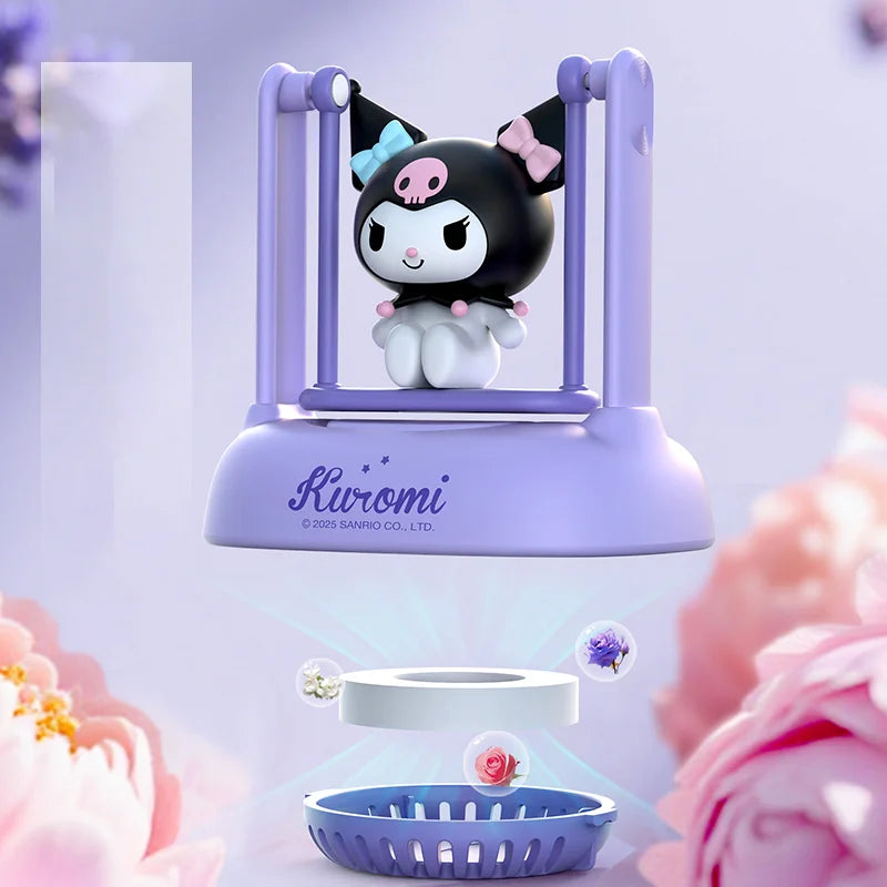 Interesting Hello Kitty Kuromi Solar-Powered Aroma Diffuser Car Perfume Car Decoration Item - A Gift for Boys and Girls