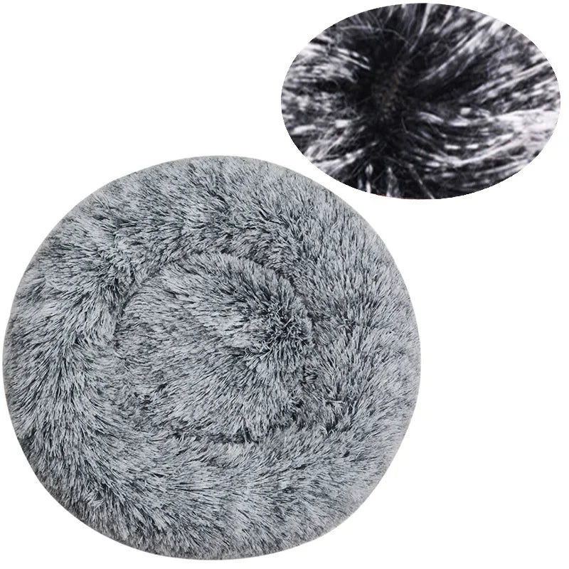 Round Plush Pet Bed — Super-Soft Washable Bed for Cats & Dogs (40–90cm)