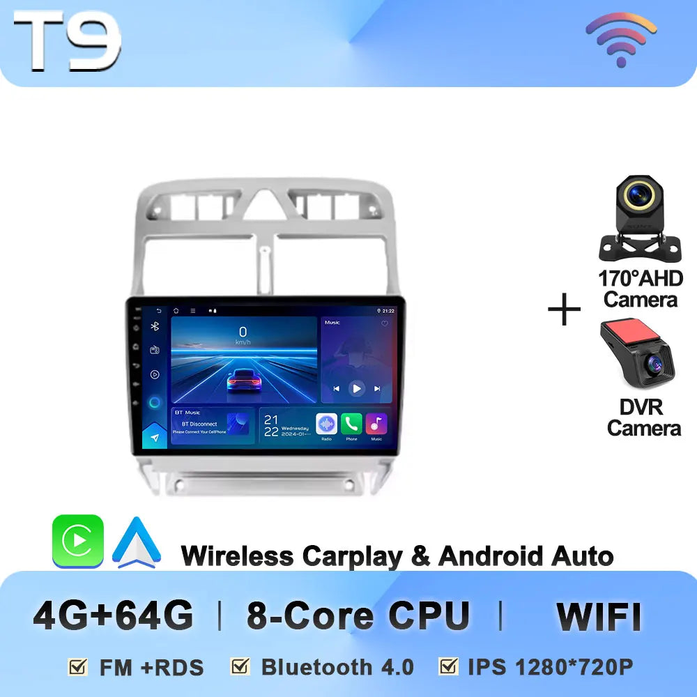Car Radio Android 16 2din For Peugeot 307 1 2001 - 2008 GPS Navigation Smart Car Systems Wireless Android Auto Carplay 8 Core 4G