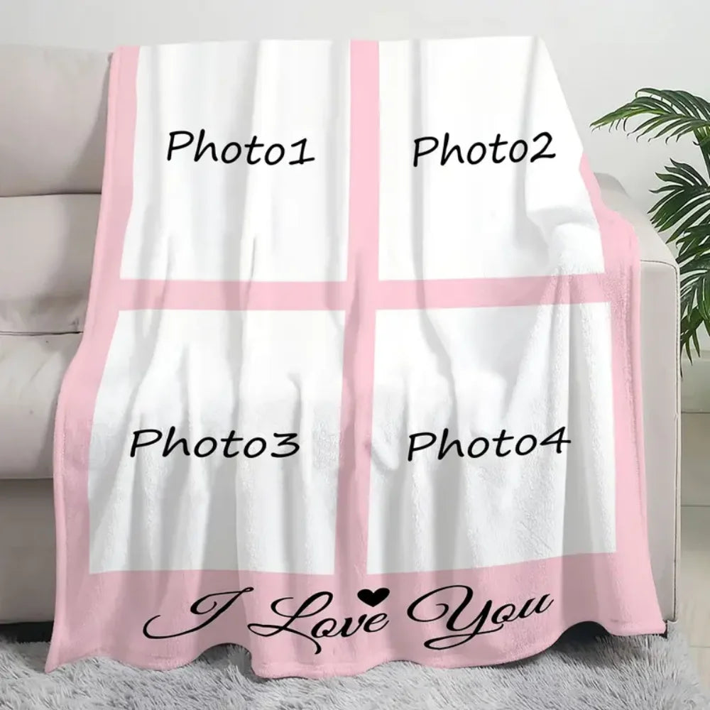 Custom Photo Flannel Blanket, Personalized Image Print