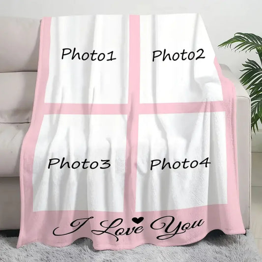 Custom Photo Flannel Blanket, Personalized Image Print