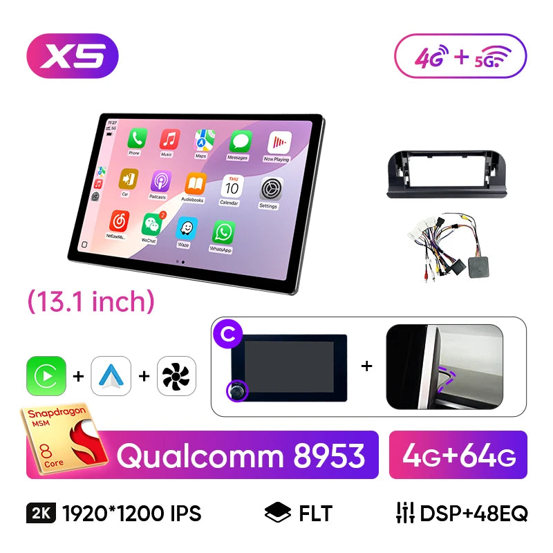 13.1" Car Stereo with Apple CarPlay & Android Auto, Compatible with Toyota Corolla E210 (2019-2025)