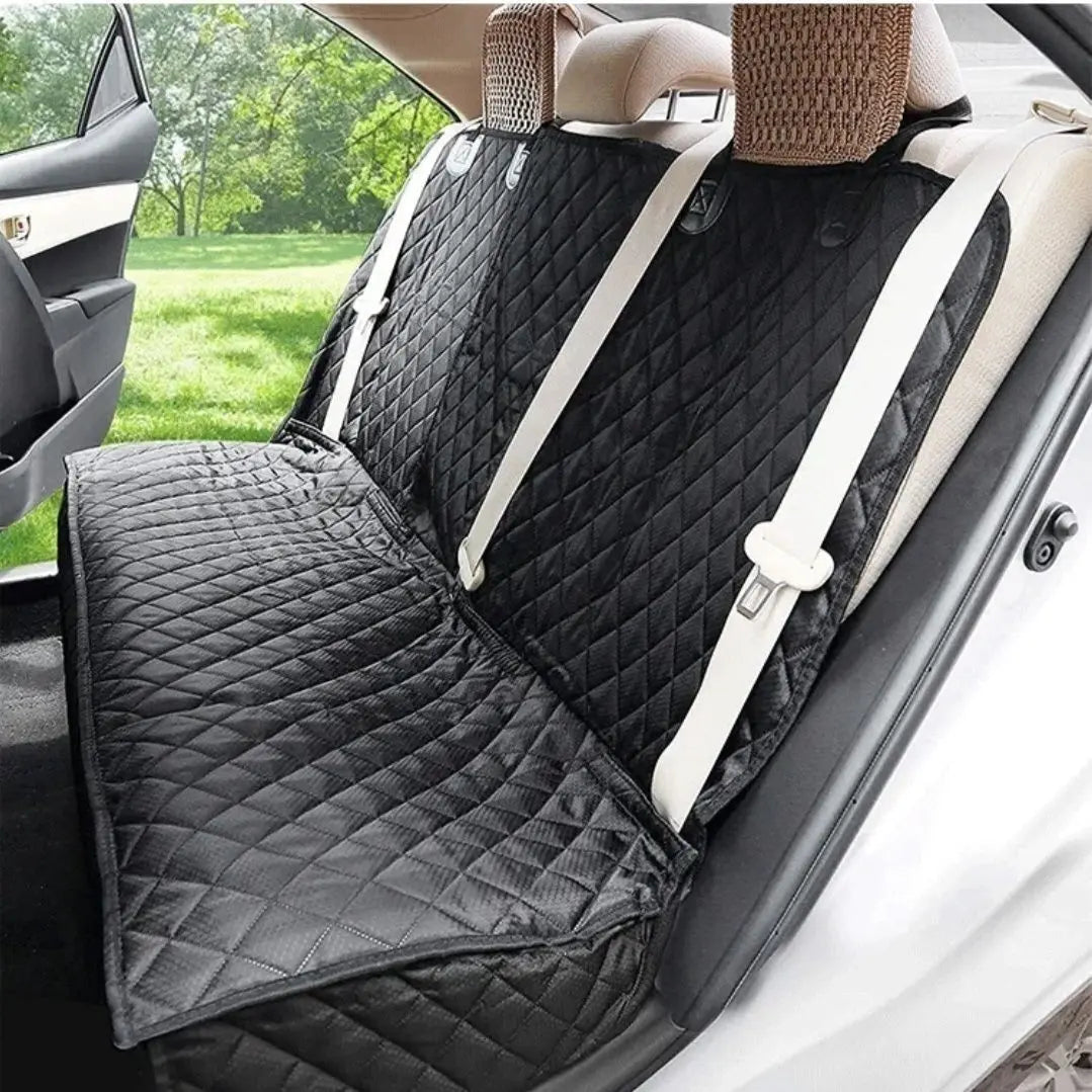 Waterproof Dog Car Seat Cover & Protector – Pet Travel Carrier Mattress with Middle Seat Armrest | 143x128cm (Black)