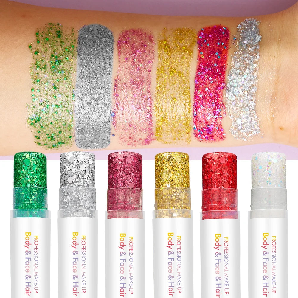 Body and Facial Glitter with Long-Lasting Shine, Suitable for Holiday and Christmas Party Makeup