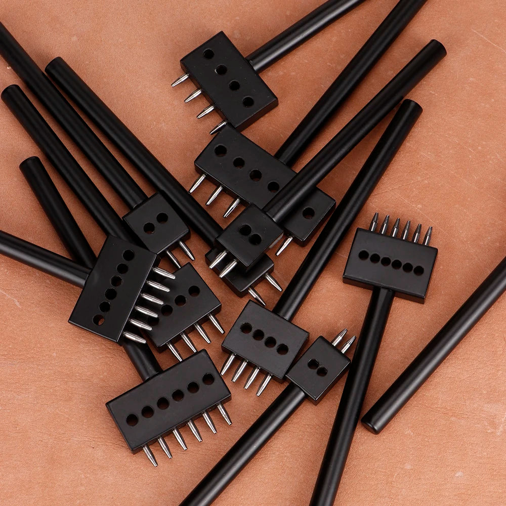 1set Leather Belt Hole Punching Tool, DIY Round Hole Puncher, Leather Craftwork Circle Hole Making Tool, Spacing 4/5/6/8mm