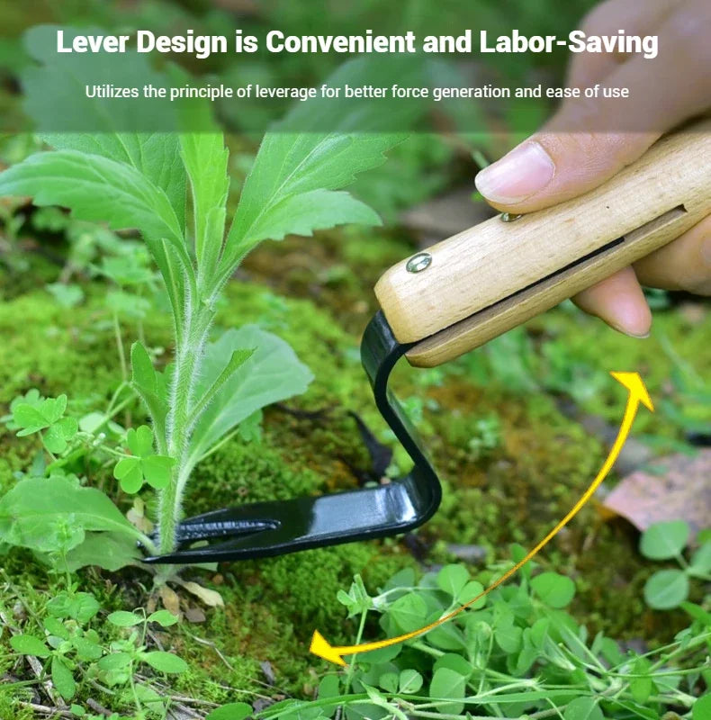 Handheld Dandelion Puller & Garden Fork — Durable Metal Weeder