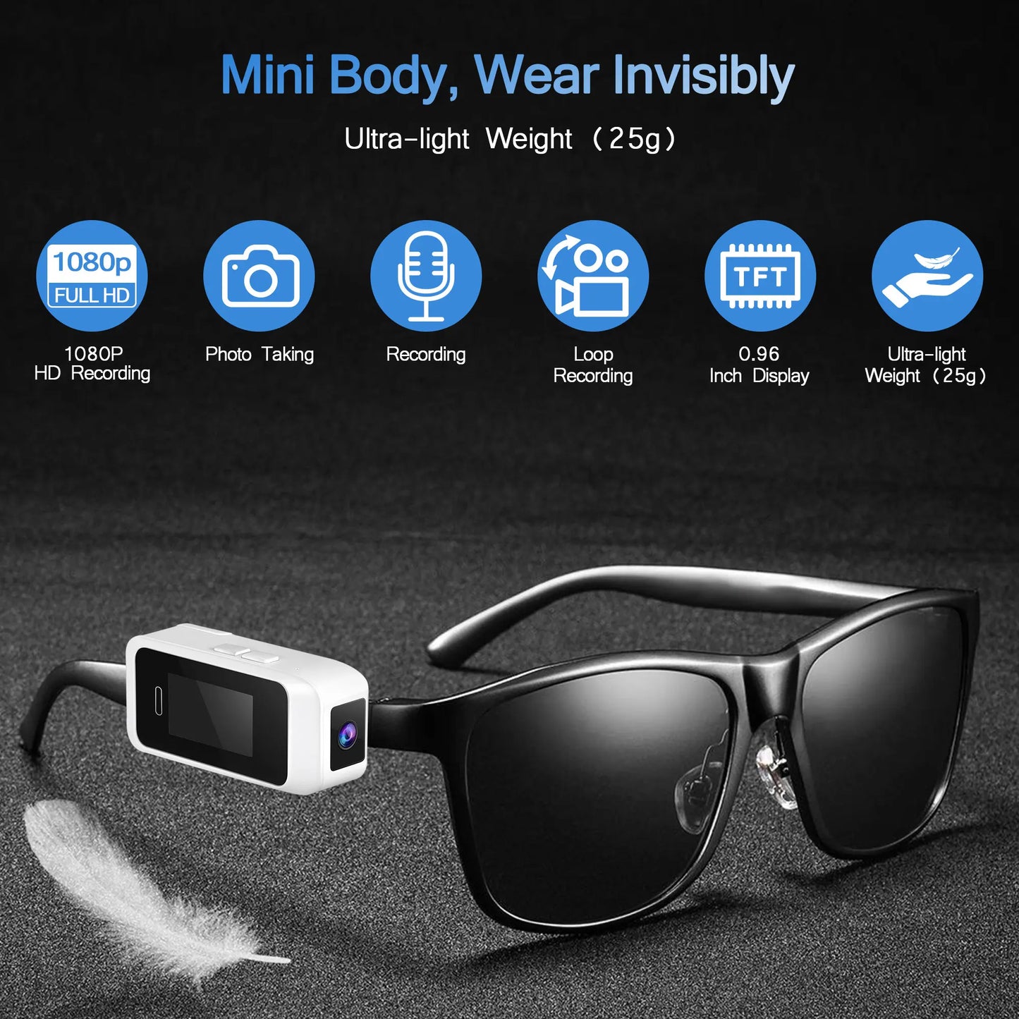 Wearable Glasses Camera — 1080P Head-Mounted POV Recorder