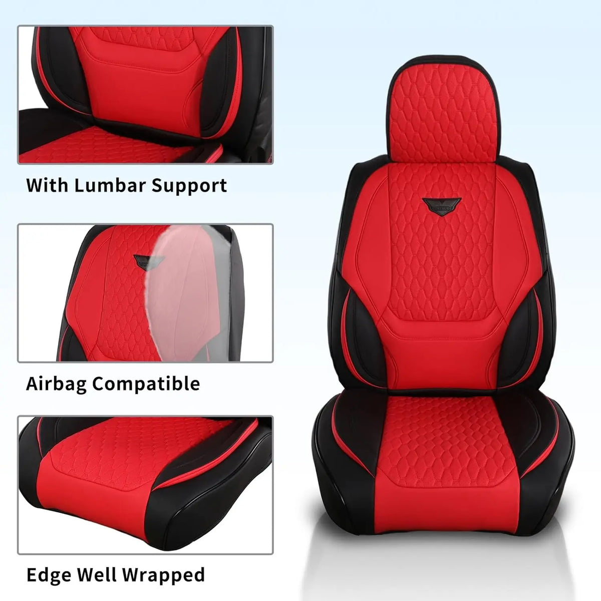 EKR Universal Car Seat Covers 5 Seats Full Set For Toyota Honda Lexus Ford Kia Hyundai Audi Waterproof Leather Auto Seat Protection All-Season Universal Fit Most Car Sedan SUV Car Accessories
